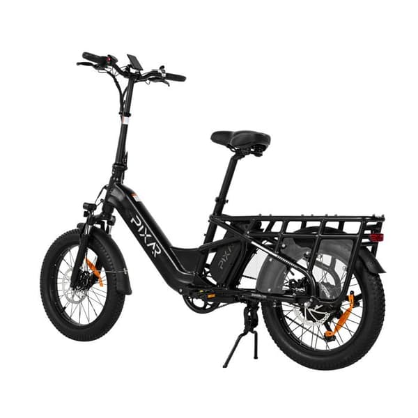Pixar Plus7 elcykel, 20", longtail transport, svart
