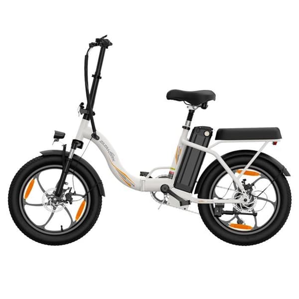 ZAZAWORK C16 Fällbar Elcykel, 48V 16Ah, Däck 20×3.0, Vit