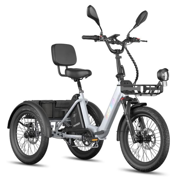 FAFREES F20 Mate II Elektrisk Trehjuling 25Ah, Fällbar, Lång Räckvidd, Grå