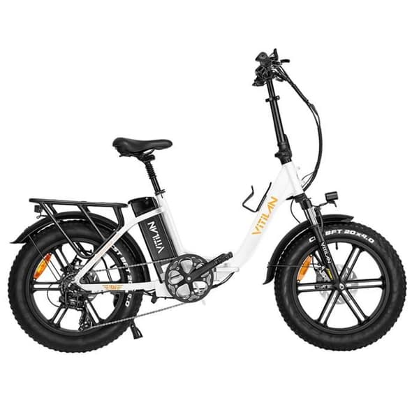 Vitilan U7 2.0 Fällbar Elcykel - 20" - Steggenomgång - Vit