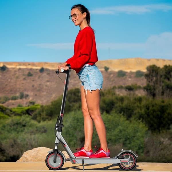 El-scooter OOK-TEK D8Pro, Batteri 36V 10.5Ah, Heltäckande däck 8.5", Grå