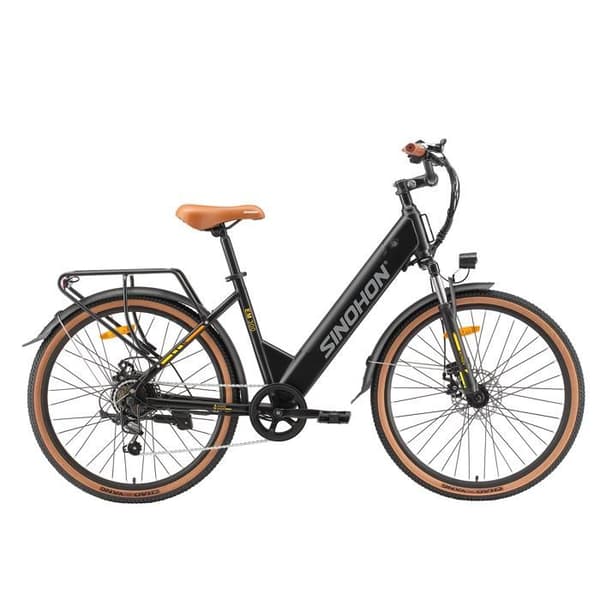 Stads Elcykel SINOHON EM300, 26", 7 Växlar, Brun