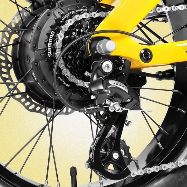Cykel eldriven Cyrusher Kommoda Pro, avtagbart batteri 52V 20Ah, gul