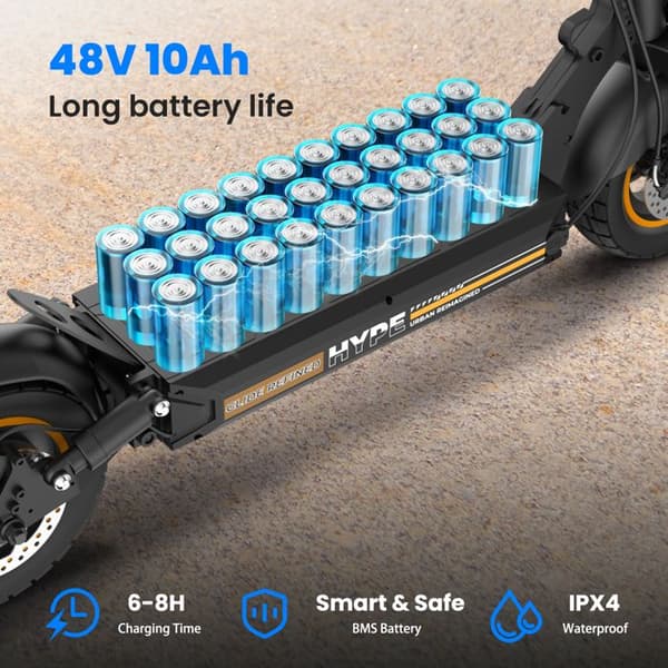 El-scooter W9Air – All-terrain 10'', Batteri 48V 10Ah, Fällbar