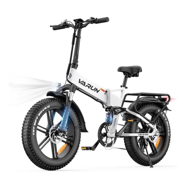 VARUN S20-2 Pro Elcykel Fällbar 20 Tum Batteri 48V 13Ah, Vit