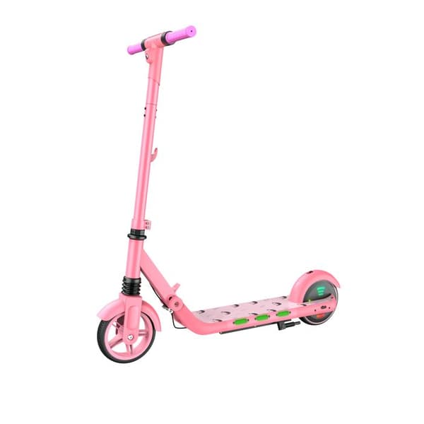 Barn Elektrisk Sparkcykel KIDDOWE K2, 12KM, Heltäckande Däck 6,5", Rosa