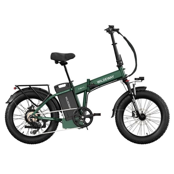 Fällbar Elcykel Wildeway FW11, 1680 Wh, Däck 20", Grön
