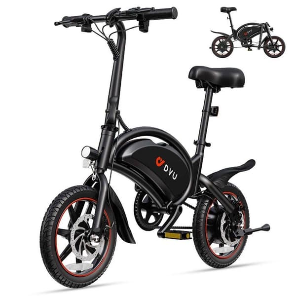 DYU D3S Elcykel Fällbar 14", 36V 10Ah, Svart