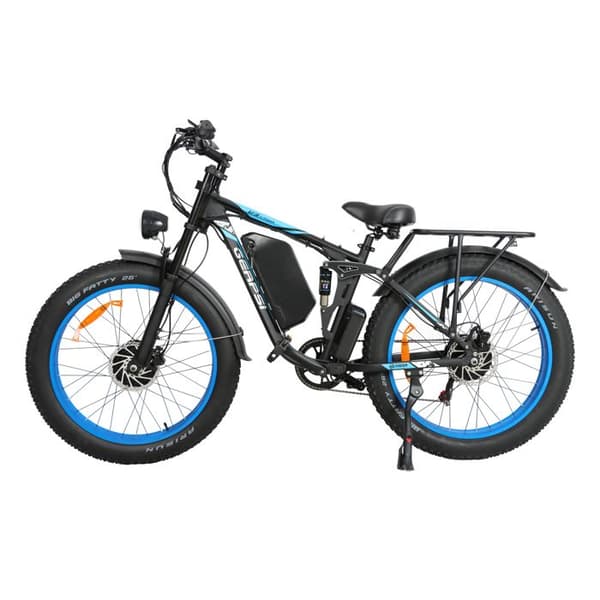 Elcykel Dubbel Motor BAOLUJIE DP-2603, Däck 26×4.0, 48V 25Ah, Blå