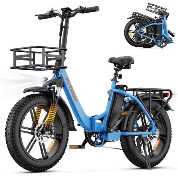 Kompakt Fällbar Elcykel FLYRUN F2014, 624Wh, 20×3", Blå