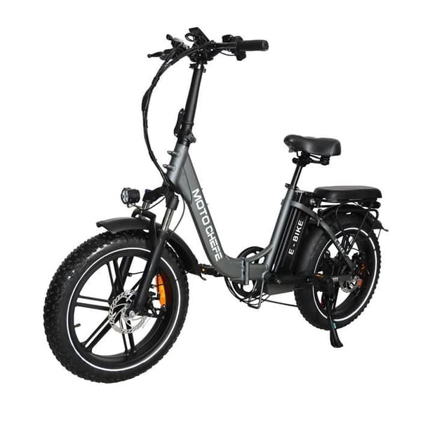 Stads Elcykel MOTO CHEFE DZ2030, Däck 20×4.0, 7 Växlar, Silver