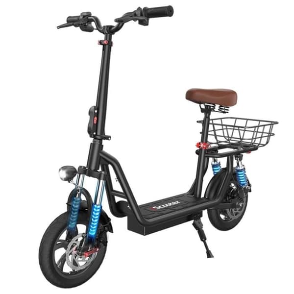 El-scooter - i12, hastighet 25 km/h, Svart