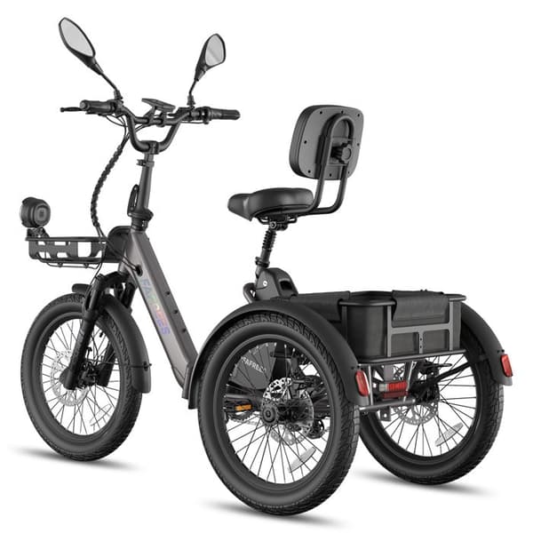 FAFREES F20 Mate II Elektrisk Trehjuling 25Ah, Fällbar, Lång Räckvidd, Svart