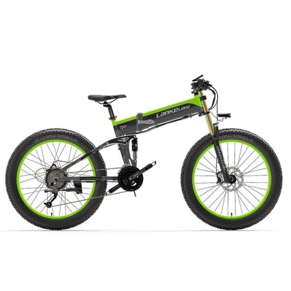 Landsvägs elcykel LANKELEISI XT750 PLUS, Fällbar, Grön