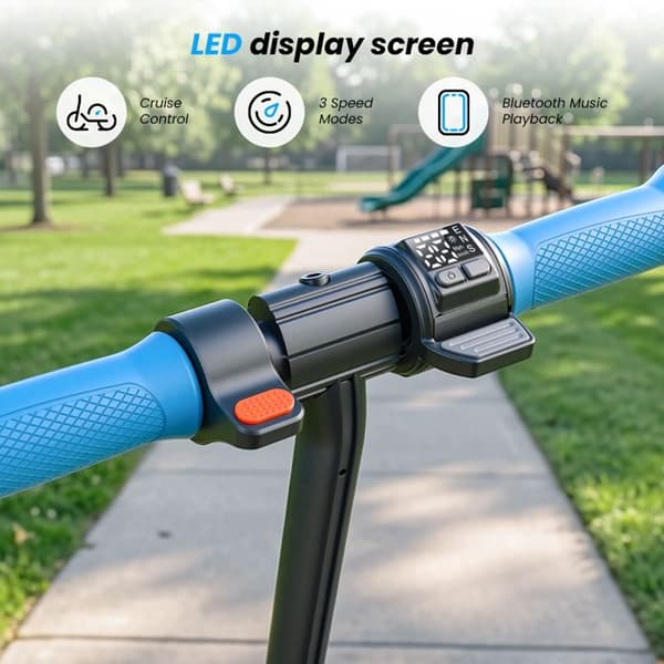 K4 Fällbar El-scooter för Barn med LED-belysning för 6–12 År, Blå