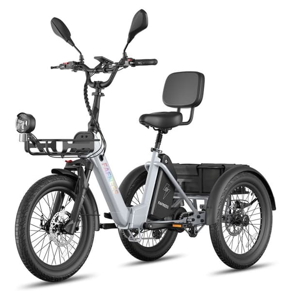FAFREES F20 Mate II Elektrisk Trehjuling 25Ah, Fällbar, Lång Räckvidd, Grå