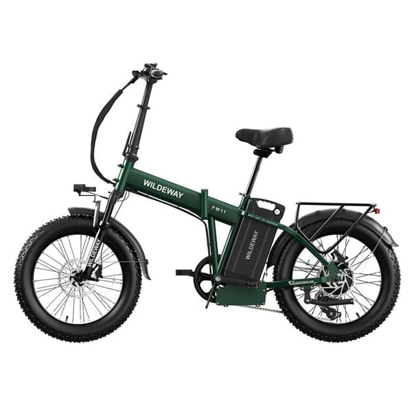 Fällbar Elcykel Wildeway FW11, 1680 Wh, Däck 20", Grön