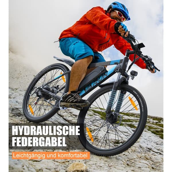 Elcykel VARUN M27-1 Pro, 27,5”, Mobilapp, Blå