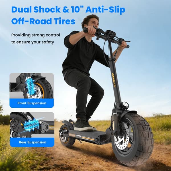 El-scooter W9Air – All-terrain 10'', Batteri 48V 10Ah, Fällbar