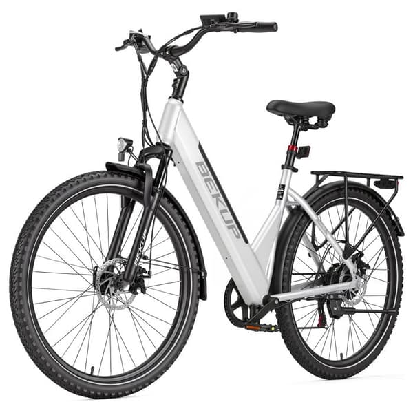 Stads Elcykel BEKUP V28, 28", 522Wh, Räckvidd 75km, Silver