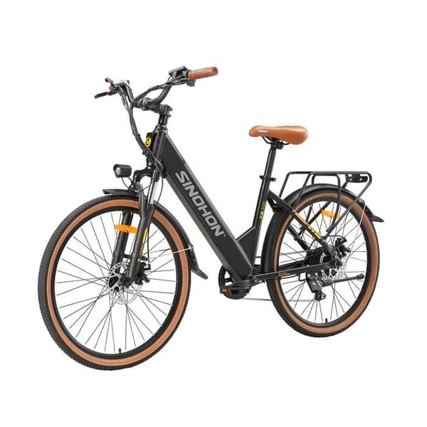 Stads Elcykel SINOHON EM300, 26", 7 Växlar, Brun
