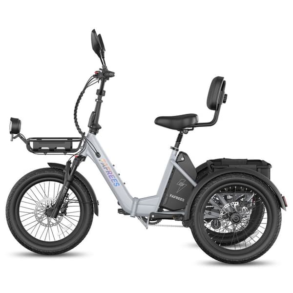 FAFREES F20 Mate II Elektrisk Trehjuling 25Ah, Fällbar, Lång Räckvidd, Grå