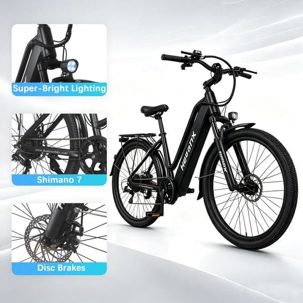 Stads Elcykel HedaTX TX2, 768 Wh, 7 Växlar, Grå