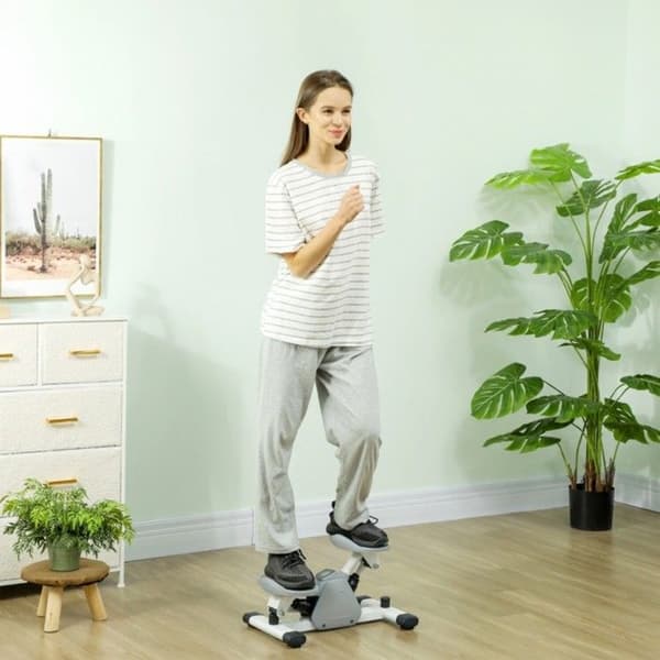 Mini-Stepper för Hemmet, Halkfria Pedaler, Kompakt, Grå