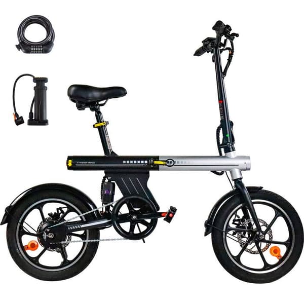 Fällbar Elcykel AVDL A11, 16’’, Långtidsbatteri 460Wh, Grå