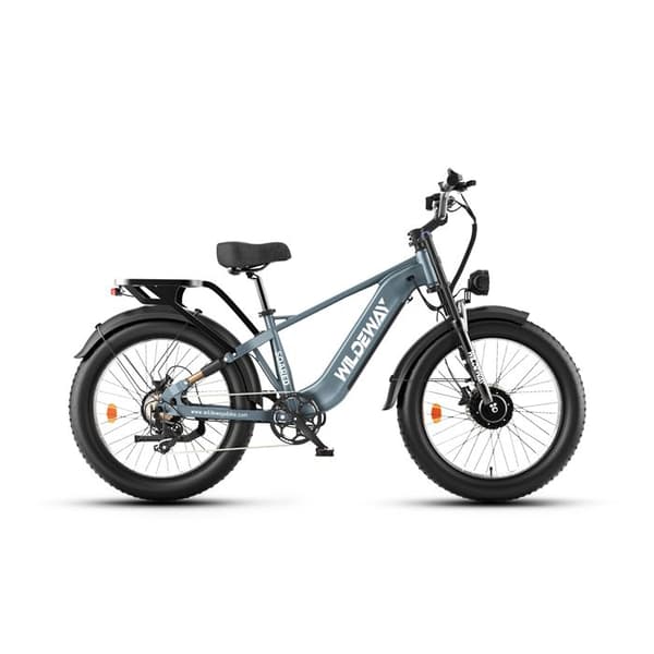 Elcykel Fat Bike Dubbel Motorisering med Moment Sensor WILDEWAY Soared-Max, Grå