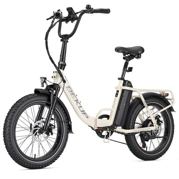 BEKUP S3 Fällbar Elcykel, Däck 20", Batteri 48V 15Ah, Beige