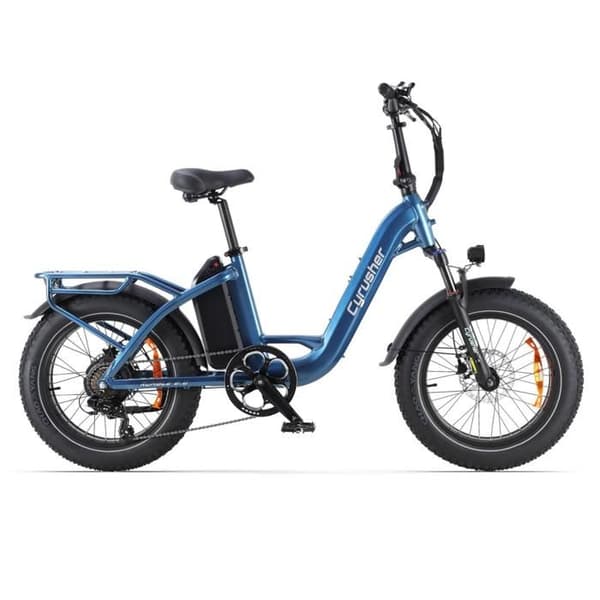 Cykel med eldrift Cyrusher Rumble 2.0, avtagbart batteri 48V 18Ah, blå