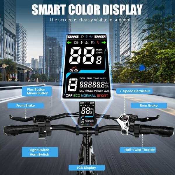 VITILAN U3 Fällbar Elcykel med Breda Däck, Vit