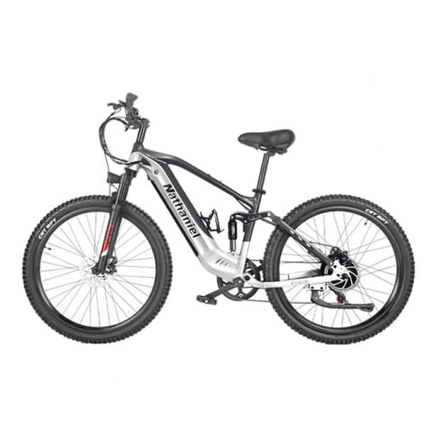 VTT Elektrisk Helt Upphängd Nathaniel SYR03, 27,5" Lång Räckvidd, Silver