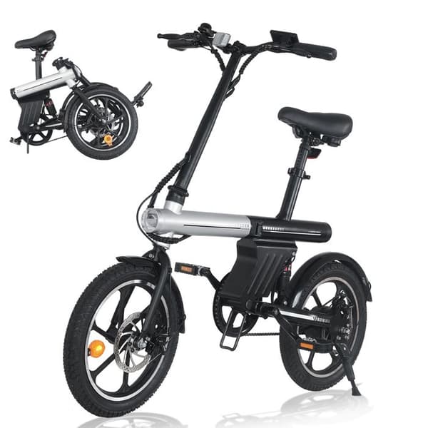 Fällbar Elcykel AVDL A11, 16’’, Långtidsbatteri 460Wh, Grå