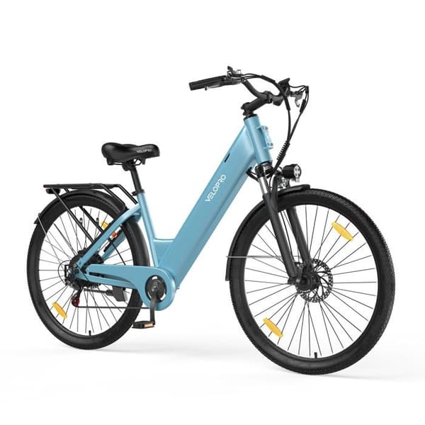 Elcykel Stad Velopro C1, Samsung-batteri & Shimano 7 växlar, Blå