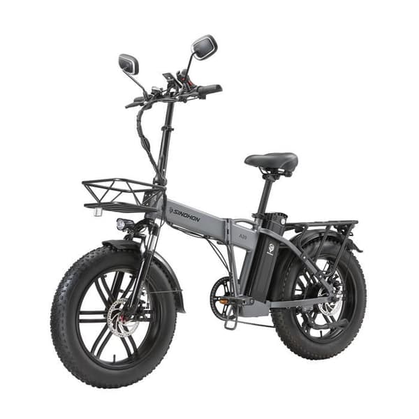 SINOHON A20 Fällbar Elcykel, Breda Däck 20 Tum, 1050Wh Batteri, Grå