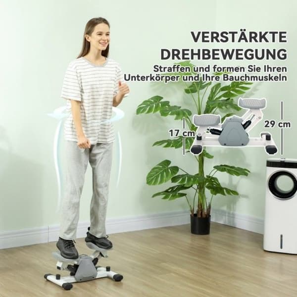 Mini-Stepper för Hemmet, Halkfria Pedaler, Kompakt, Grå