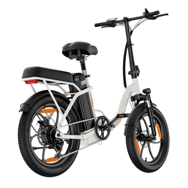 ZAZAWORK C16 Fällbar Elcykel, 48V 16Ah, Däck 20×3.0, Vit