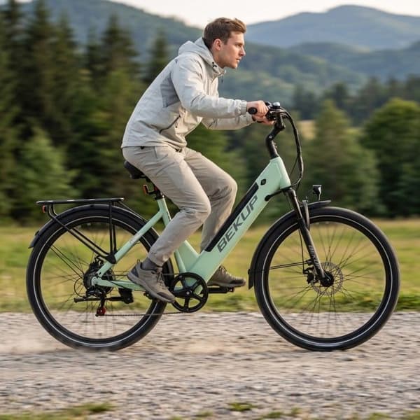 Stads Elcykel BEKUP V28, 28", 522Wh, Räckvidd 75km, Grön