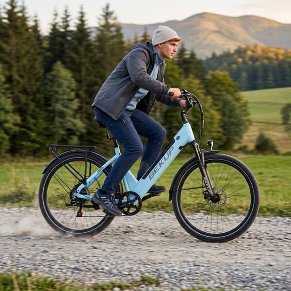 Stads Elcykel BEKUP V28, 28", 522Wh, Räckvidd 75km, Blå