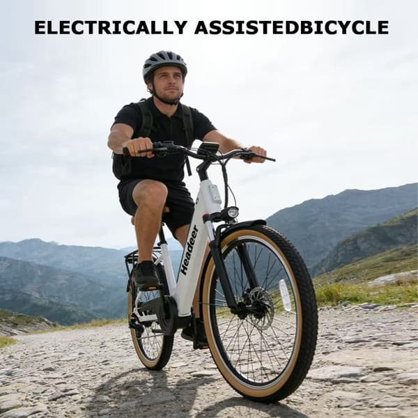Stads Elcykel Headeer BD26195 26'' – Batteri 48V 11.5Ah, Vit