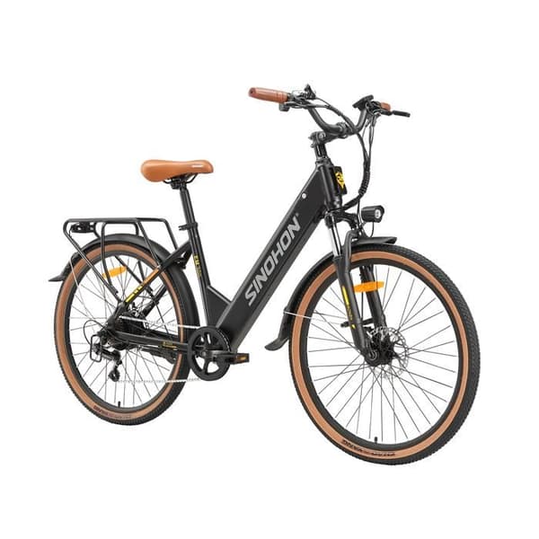 Stads Elcykel SINOHON EM300, 26", 7 Växlar, Brun