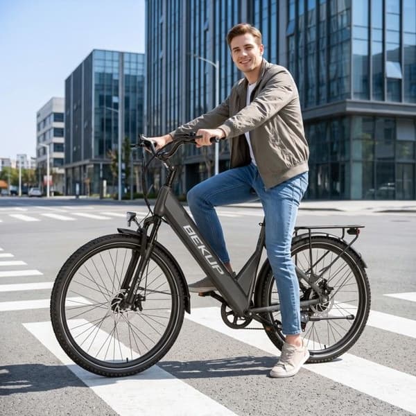 Stads Elcykel BEKUP V28, 28", 522Wh, Räckvidd 75km, Grå