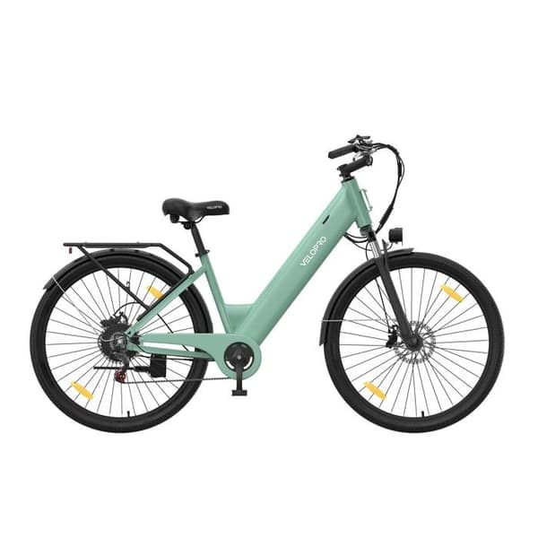 Elcykel Stad Velopro C1, Samsung-batteri & Shimano 7 växlar, Grön