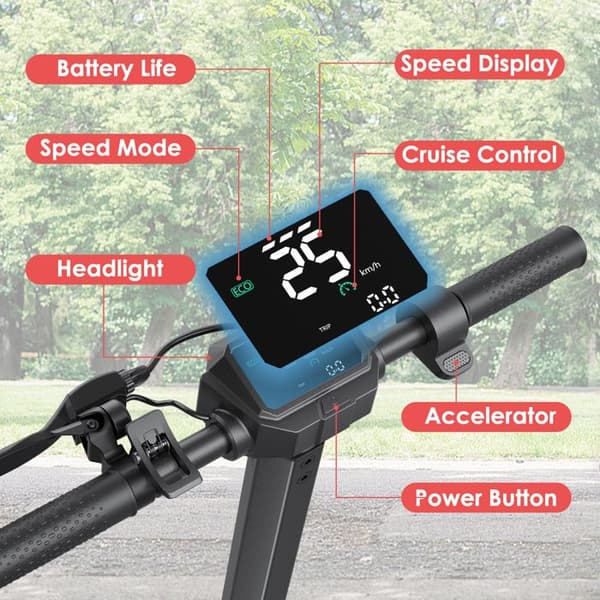 El-scooter OOK-TEK MAX, Batteri 36V 13Ah, 10", Dubbel fjädring, Grå