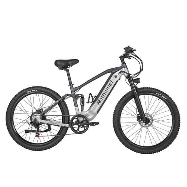 VTT Elektrisk Helt Upphängd Nathaniel SYR03, 27,5" Lång Räckvidd, Silver
