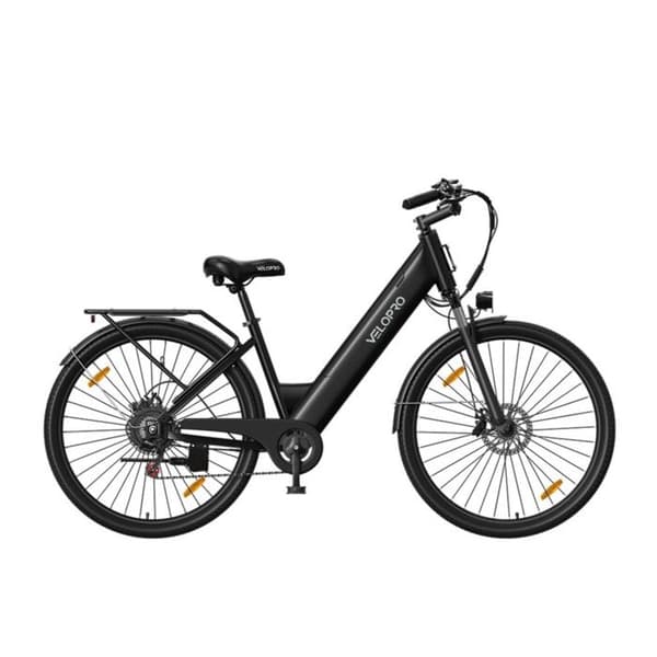 Elcykel Stad Velopro C1, Samsung-batteri & Shimano 7 växlar, Svart