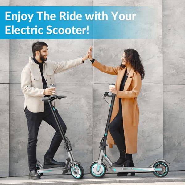 Fällbar Elektrisk Sparkcykel OOK-TEK V8, 36V 10.5Ah, Heltäckande Däck 8.5", Appkontroll, Grå&Blå