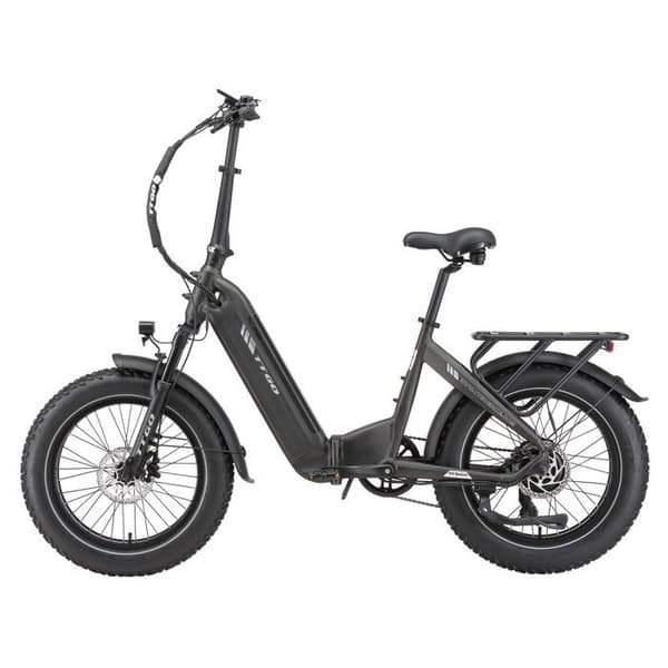 Fällbar Elcykel TTGO F6 Boost, 250W 48V 18Ah, Räckvidd 120km, Fatdäck 20”, Grå